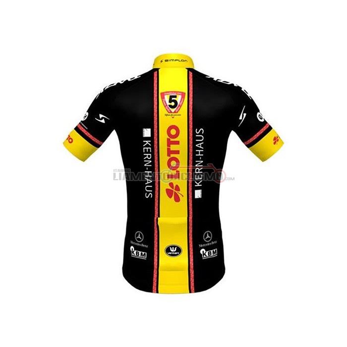 Abbigliamento Ciclismo Lotto-Kern Haus Manica Corta 2020 Nero Giallo